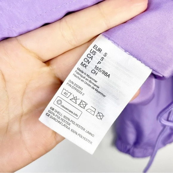 H&M DIVIDED Purple Hooded Zip Up Jacket Size Small - Picture 5 of 6